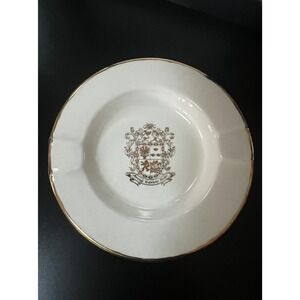 Vintage Beverly Wilshire Hotel Ashtray Beverly Hills Crest Gold Trim Ceramic